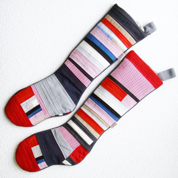 QUILTED HOLIDAY STOCKING - OOAK! (K.1) - Picture 5 of 11